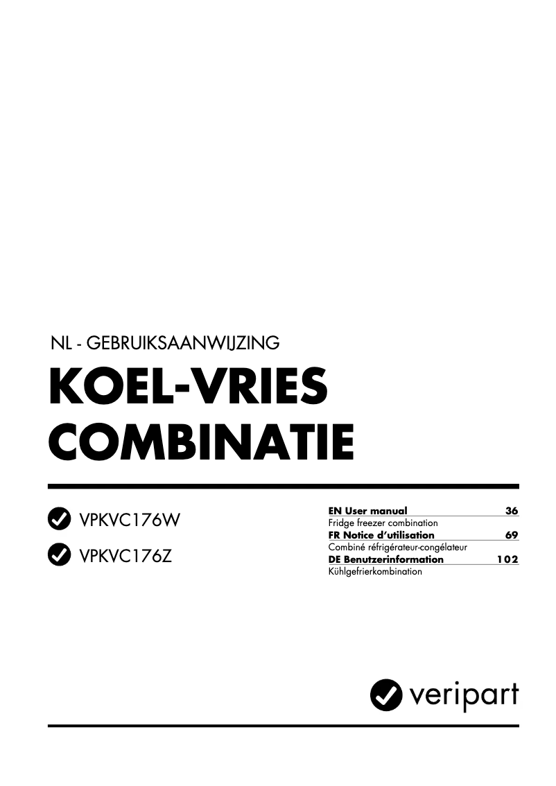 Page 1 of the manual User Manual Veripart VPKVC176W