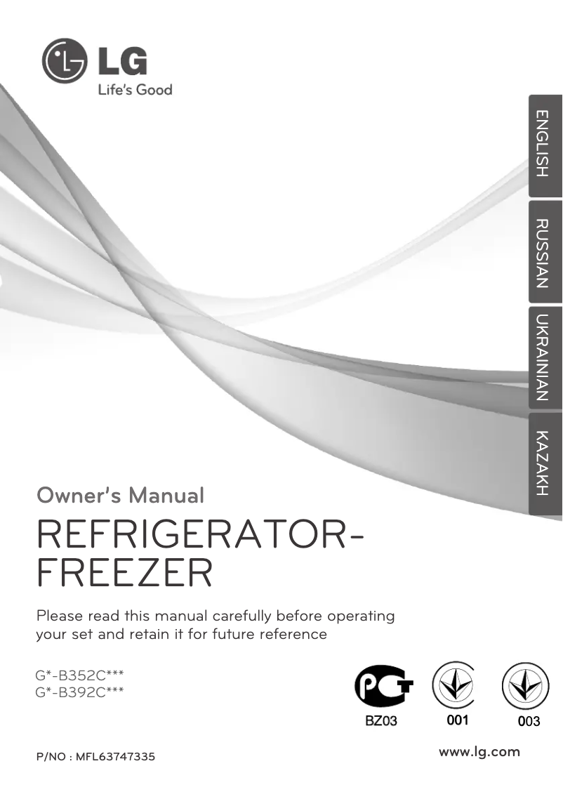 Page 1 of the manual User Manual LG GN-B352CPCA