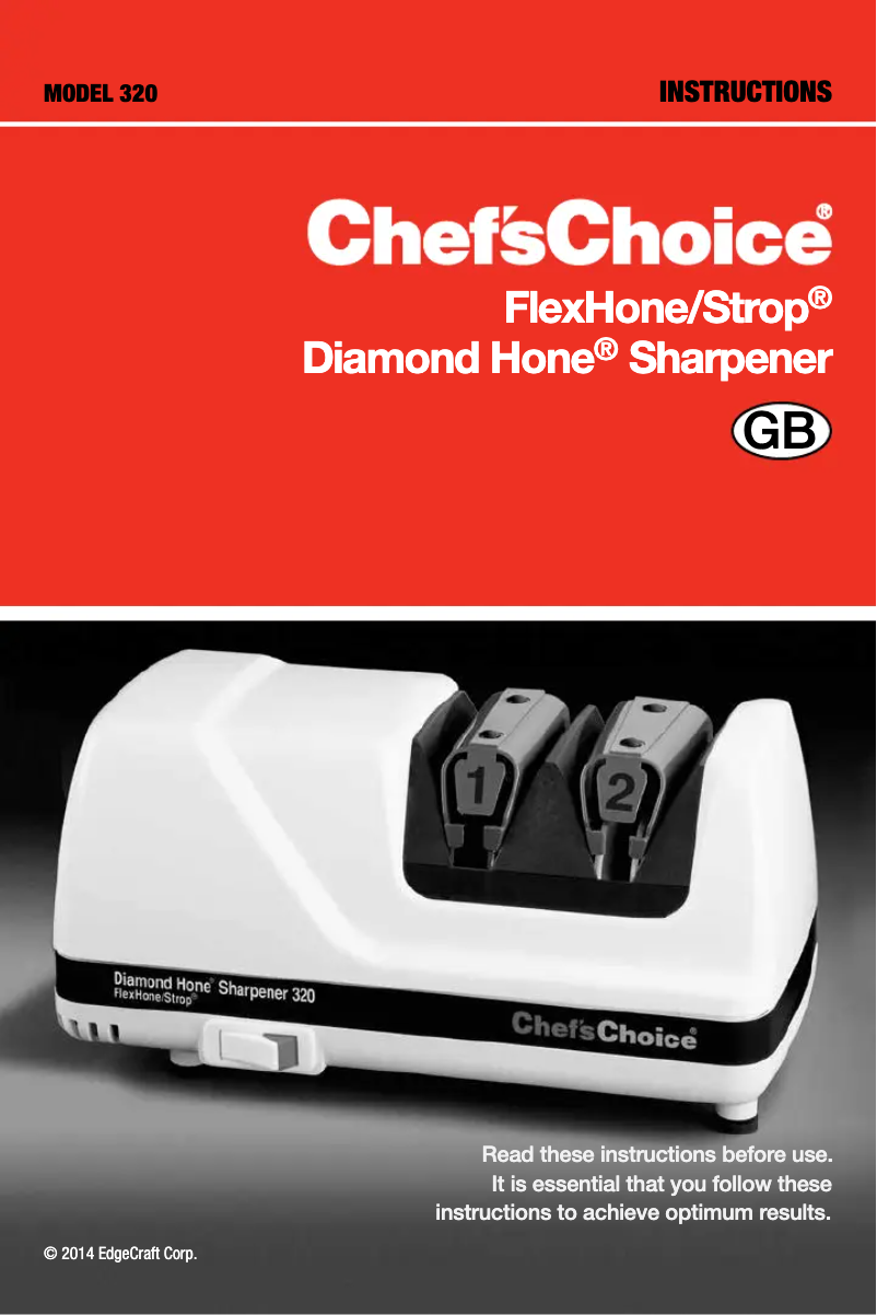 Page 1 of the manual User Manual Chef's Choice Diamond Hone Sharpener 320