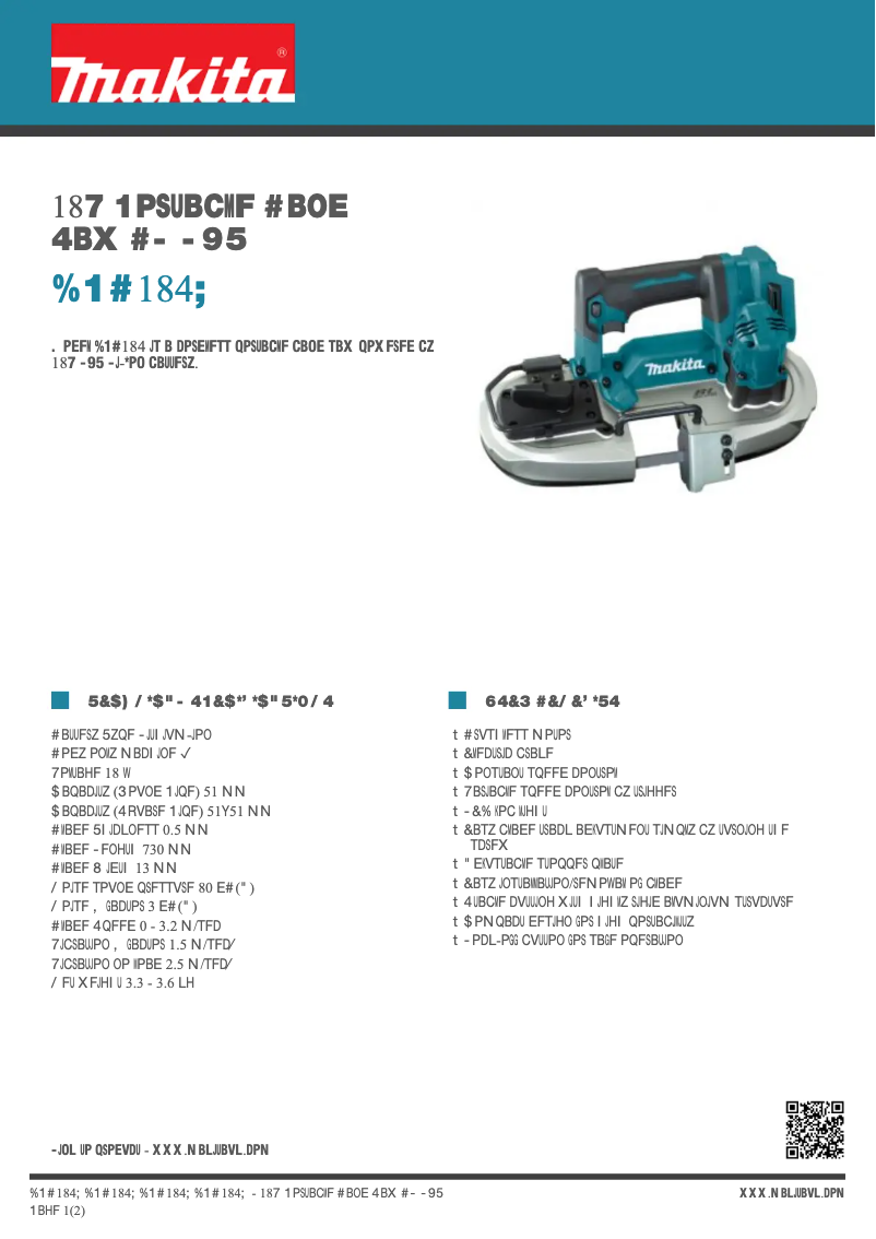 First page image of the manual for DPB184Z