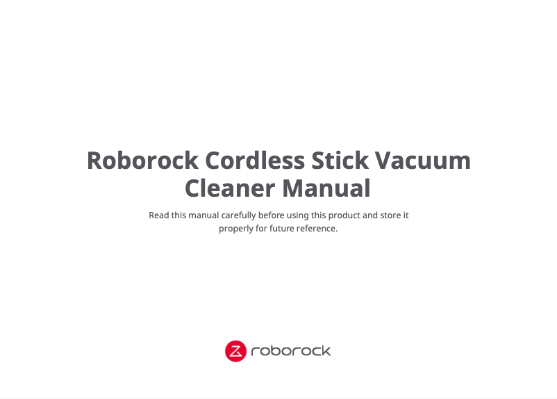 Page 1 of the manual User Manual Roborock H7