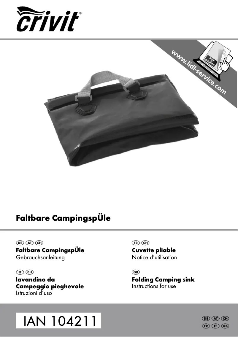 Page 1 of the manual User Manual Crivit IAN 104211