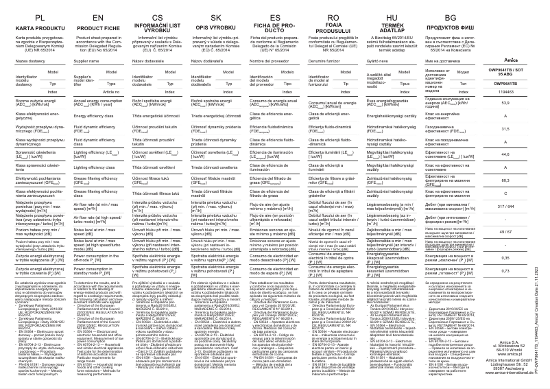 First page image of the manual for OWP9641TB