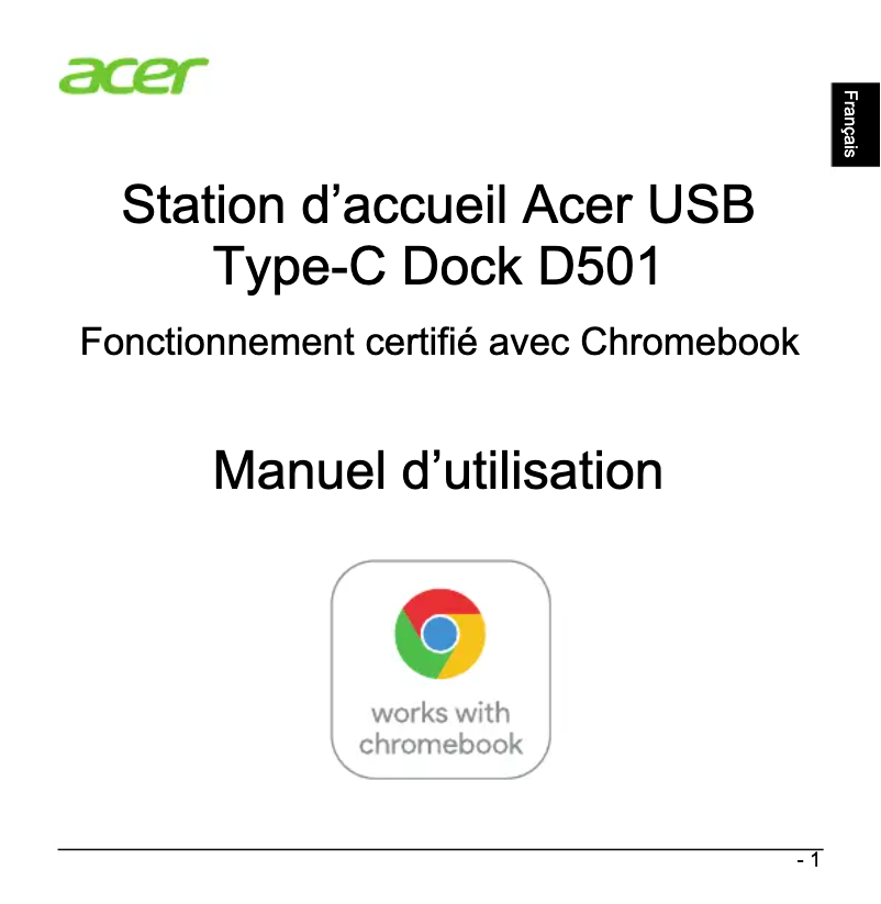 First page image of the manual for D501