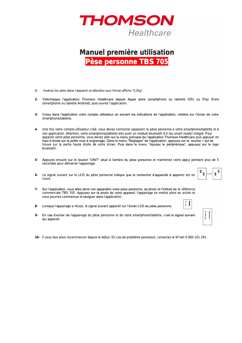 Page 1 of the manual User Manual Thomson TBS 705