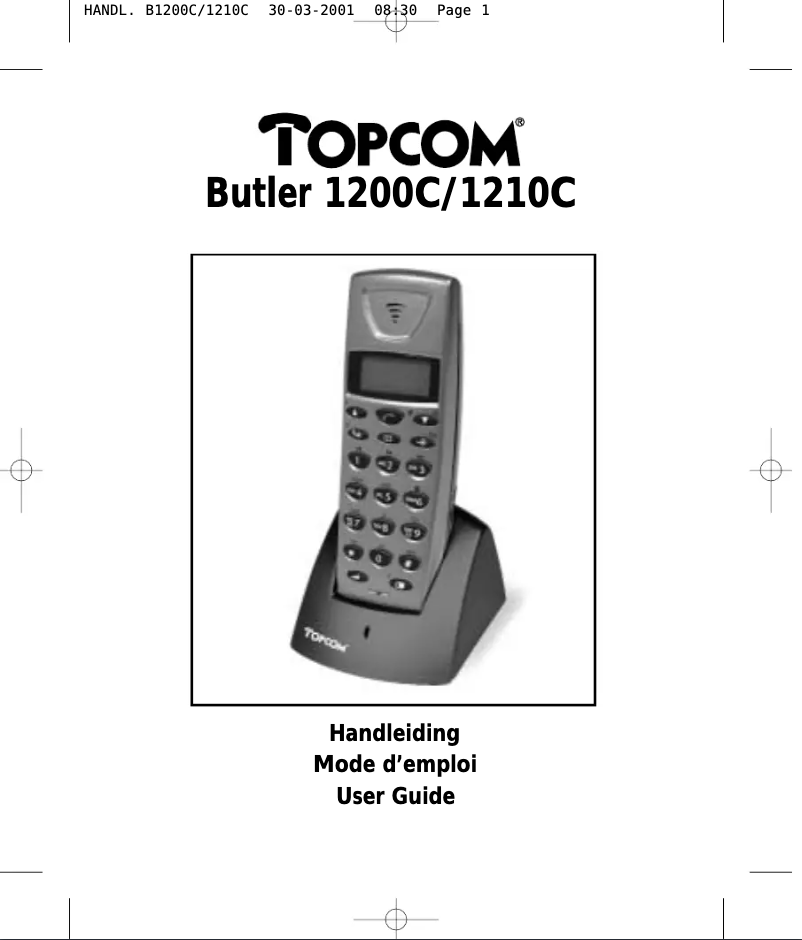 Page 1 of the manual User Manual Topcom Butler 1200C