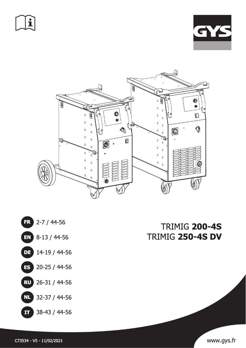 First page image of the manual for Trimig 250-4S DV