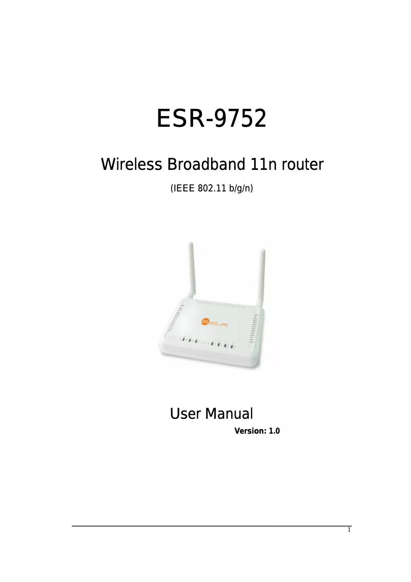 Page 1 of the manual User Manual EnGenius ESR-9752
