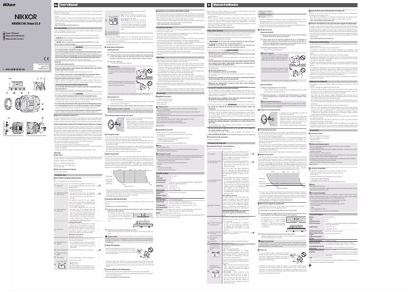 Page 1 of the manual User Manual Nikon NIKKOR Z MC 50mm f/2.8