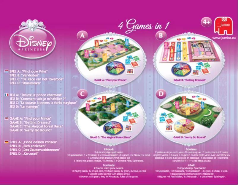 First page image of the manual for Disney Princess 4in1 Games Pack