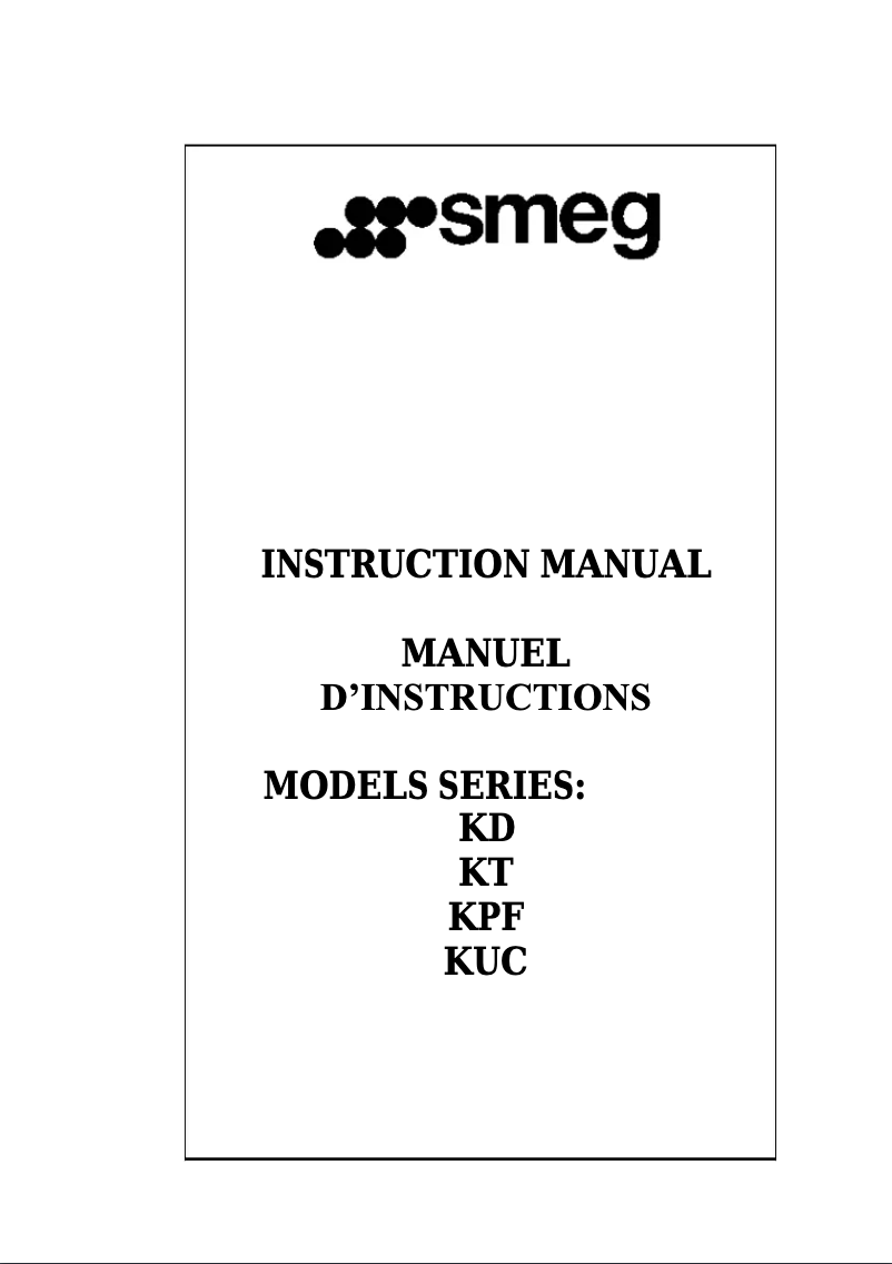 Page 1 of the manual User Manual Smeg KPF30UBL