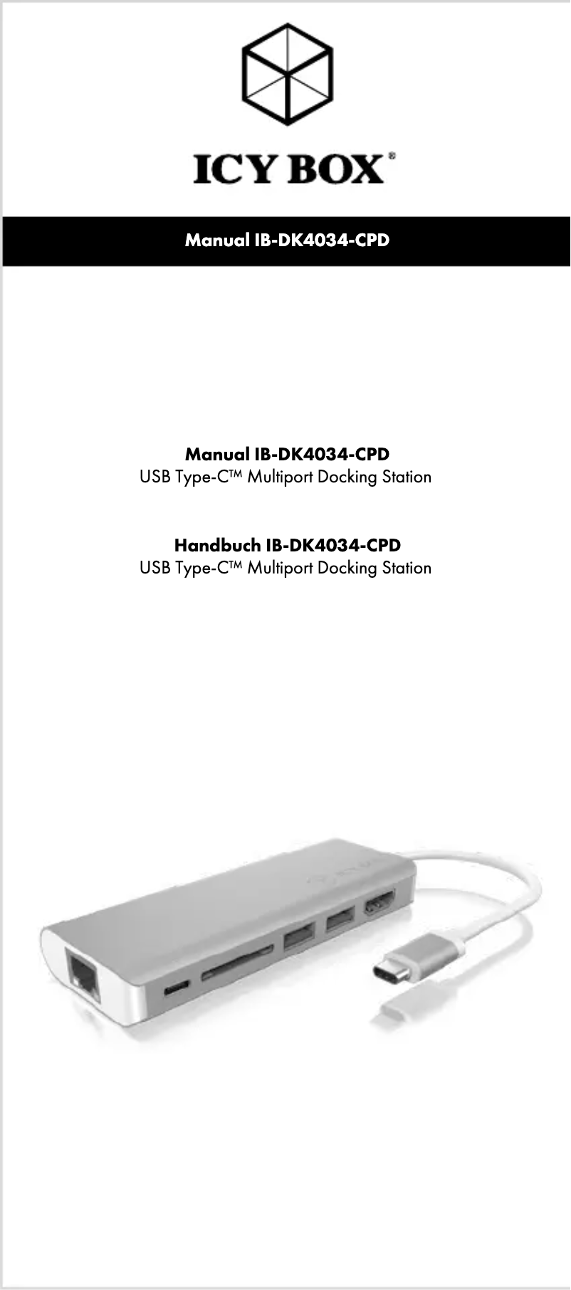 First page image of the manual for IB-DK4034-CPD