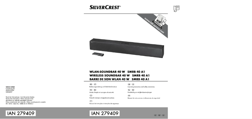 Page 1 of the manual User Manual SilverCrest SMRB 40 A1
