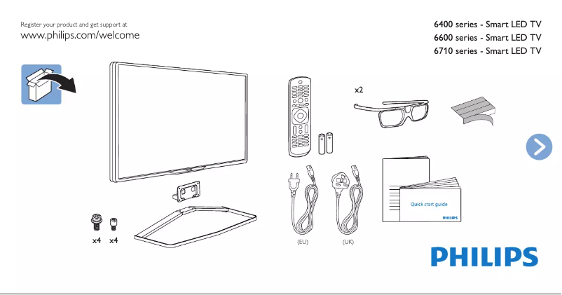 Page 1 of the manual Quick Start Guide Philips 65PFS6659