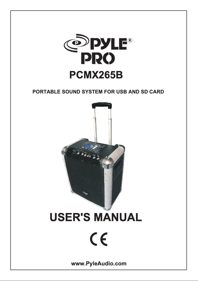 First page image of the manual for PylePro PCMX265B