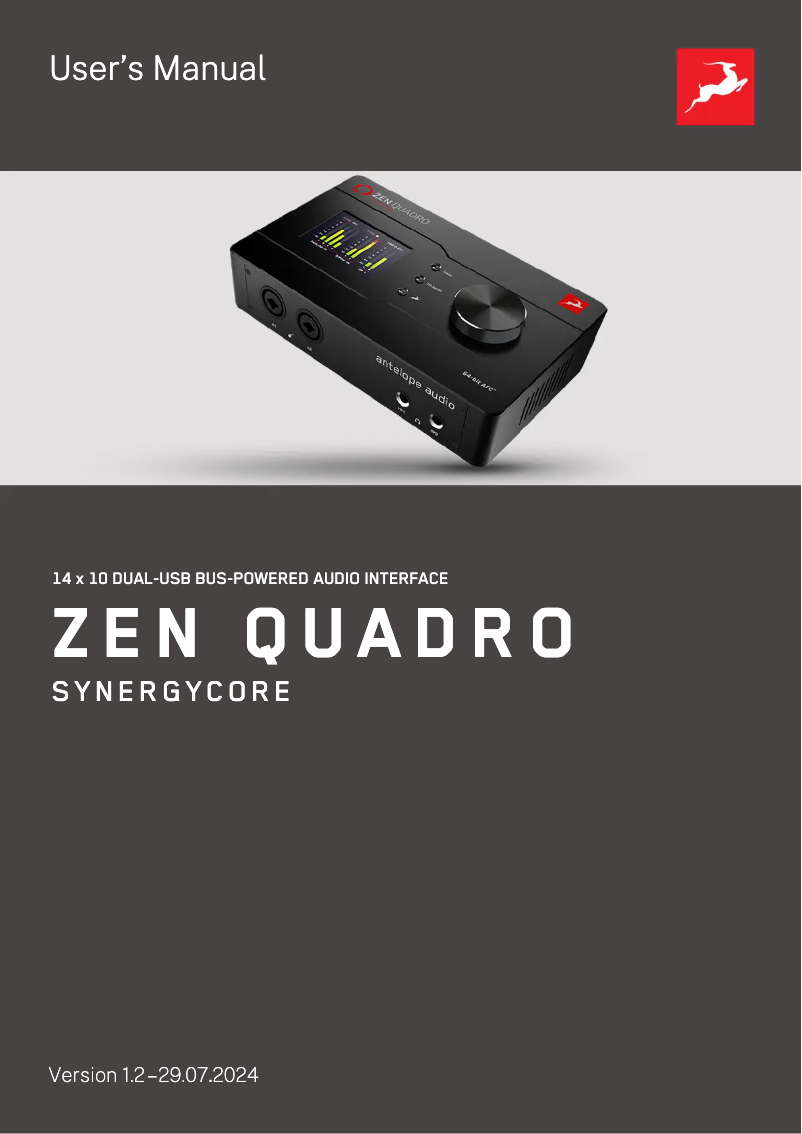 Page 1 of the manual User Manual Antelope Audio Zen Quadro