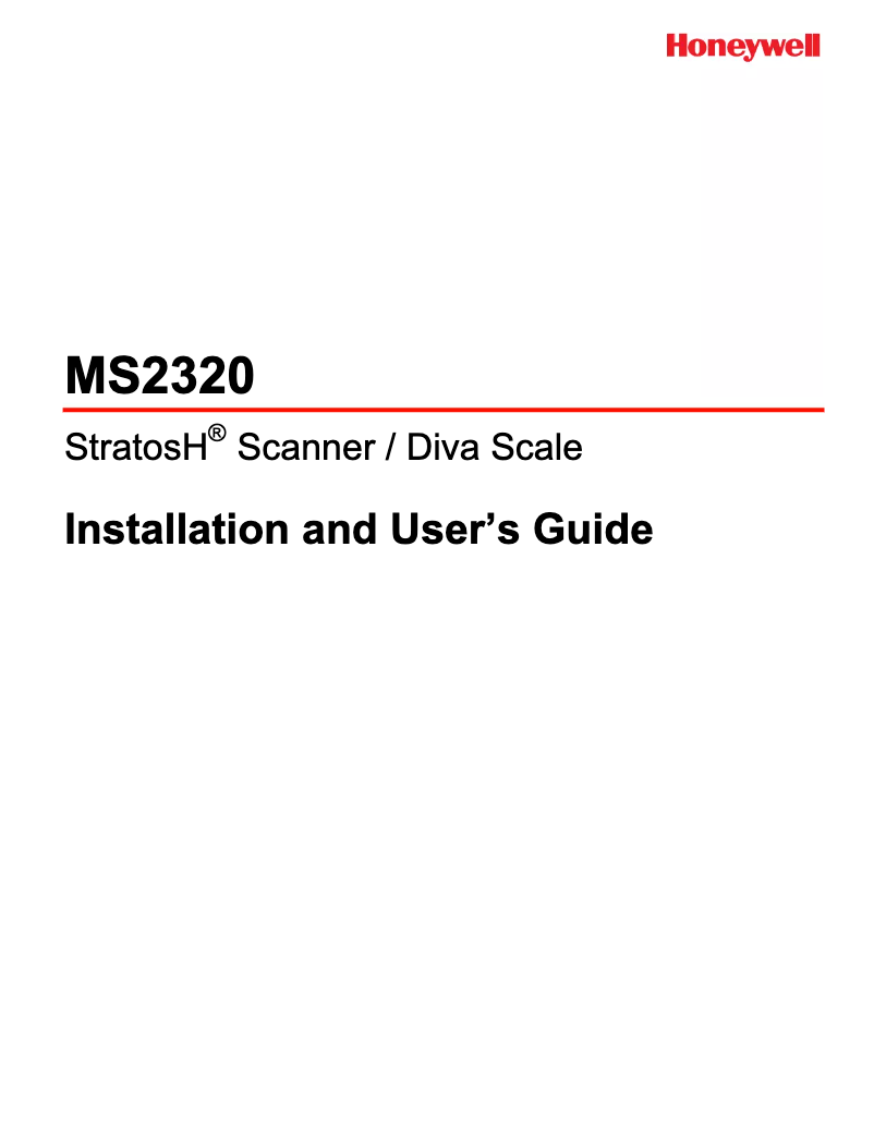 First page image of the manual for MS2320 StratosH