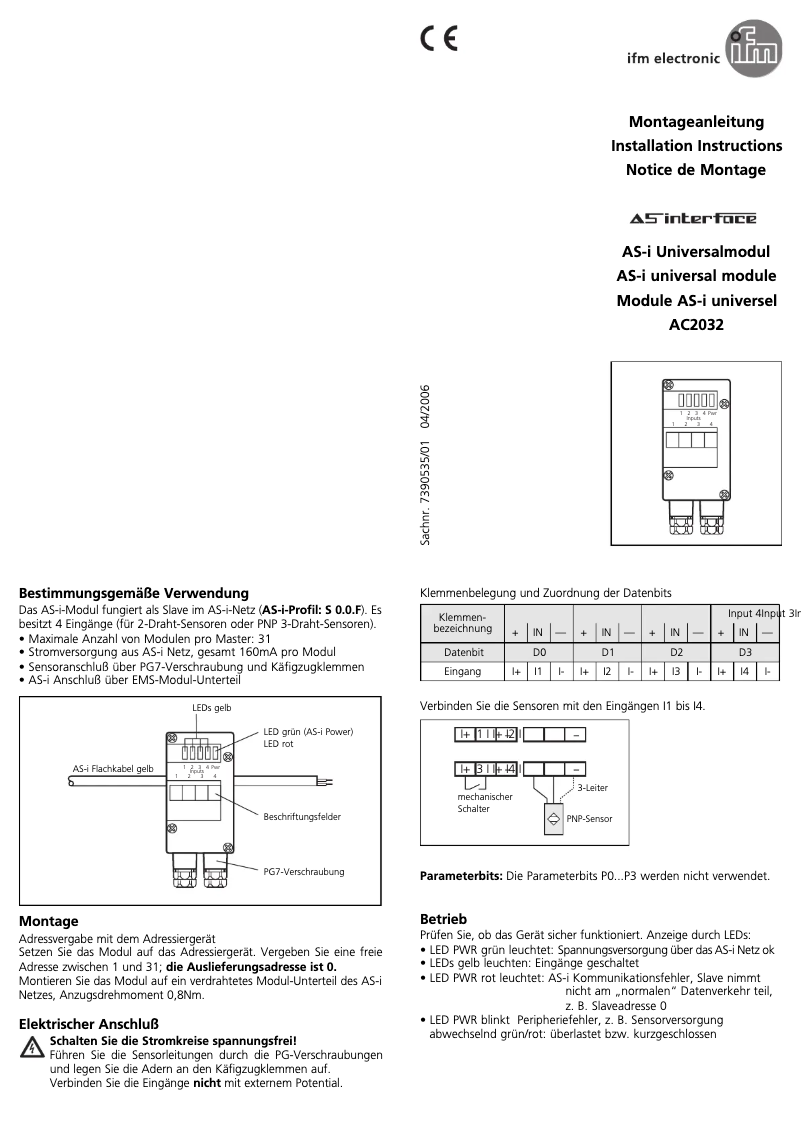 Page 1 of the manual User Manual IFM AC2032