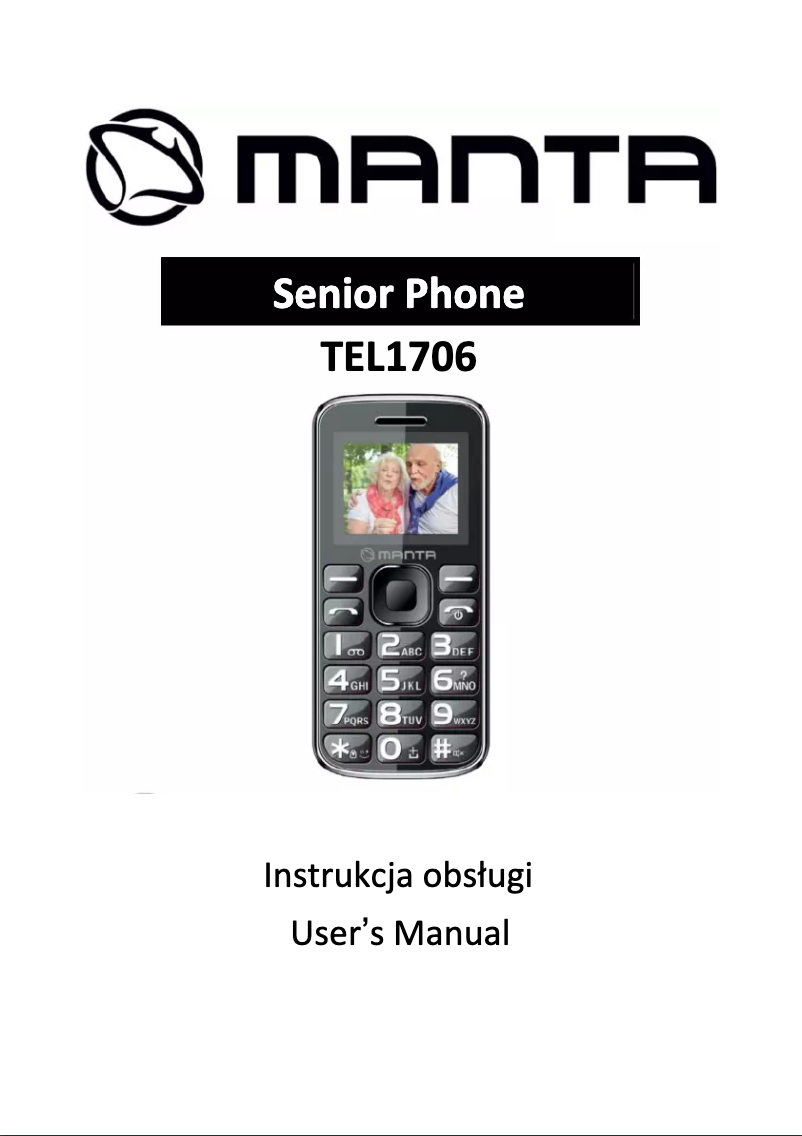 Page 1 of the manual User Manual Manta Senior Phone Glossy TEL1706