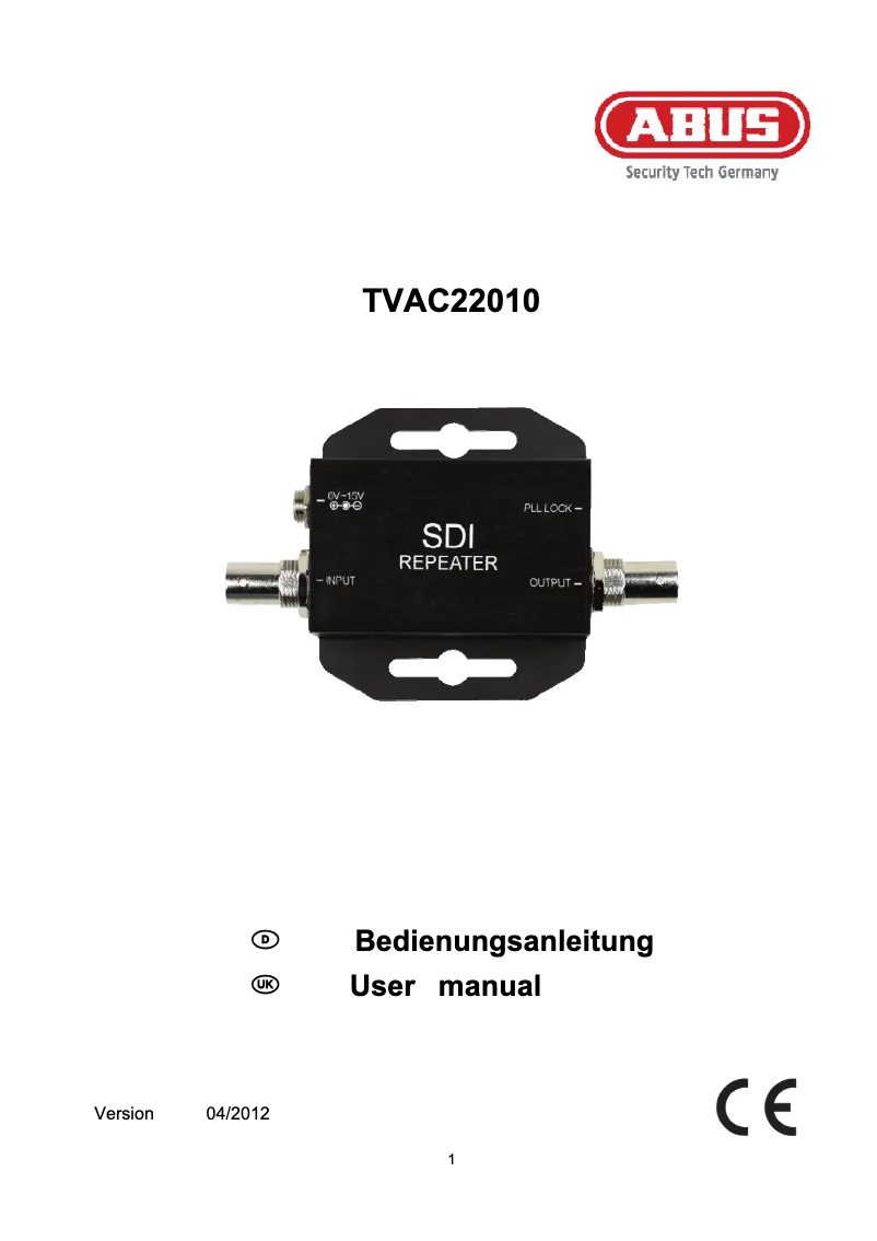 Image de la première page du manuel de l'appareil TVAC22010