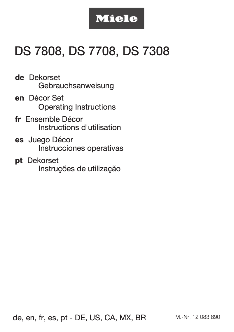 First page image of the manual for DS 7808
