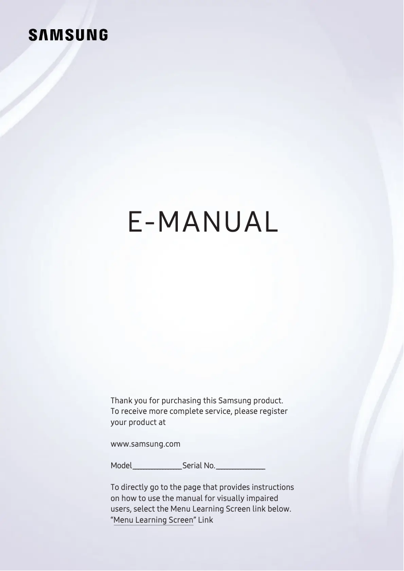 First page image of the manual for UE49N5540AU