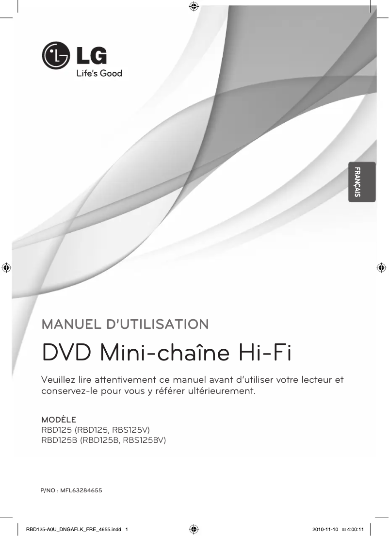 First page image of the manual for RBD125