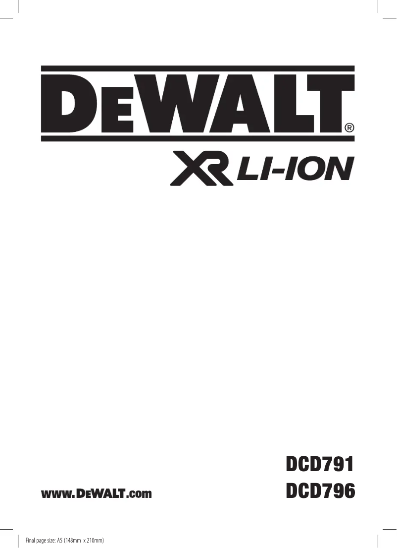 First page image of the manual for DCD791