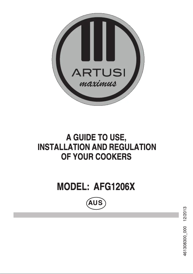 Page 1 of the manual User Manual Artusi AFG1206X