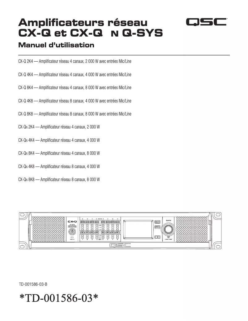 Page 1 of the manual User Manual QSC CX-Qn 4K4
