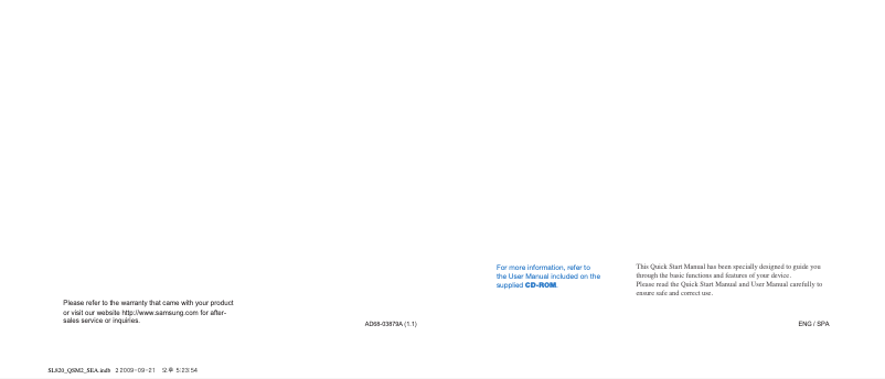 First page image of the manual for SL820