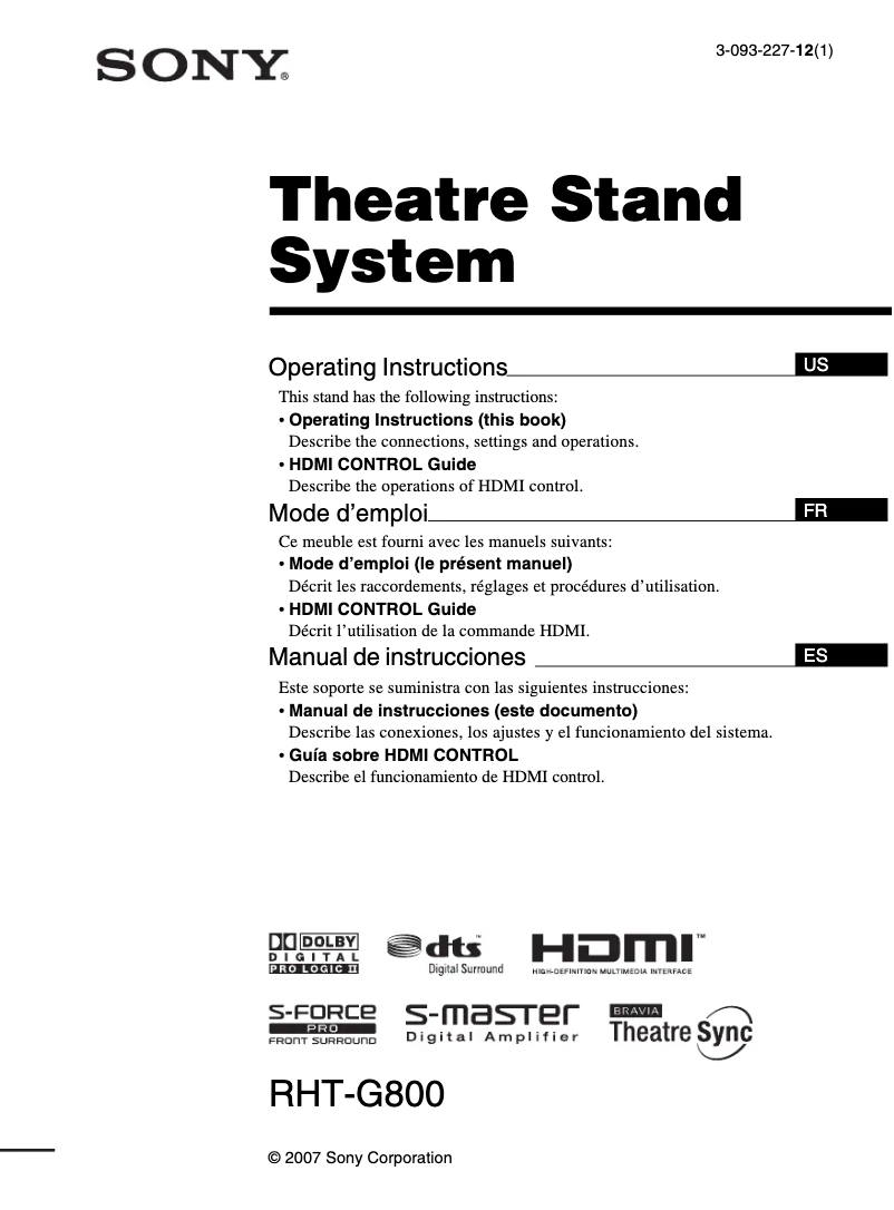 First page image of the manual for RHT-G800