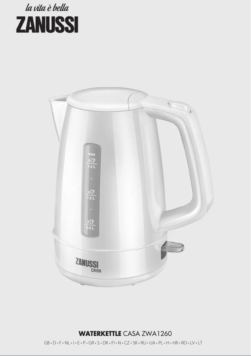 First page image of the manual for ZWA1260