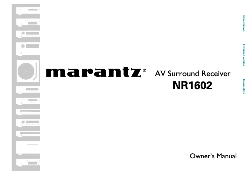 Page 1 of the manual User Manual Marantz NR1602B