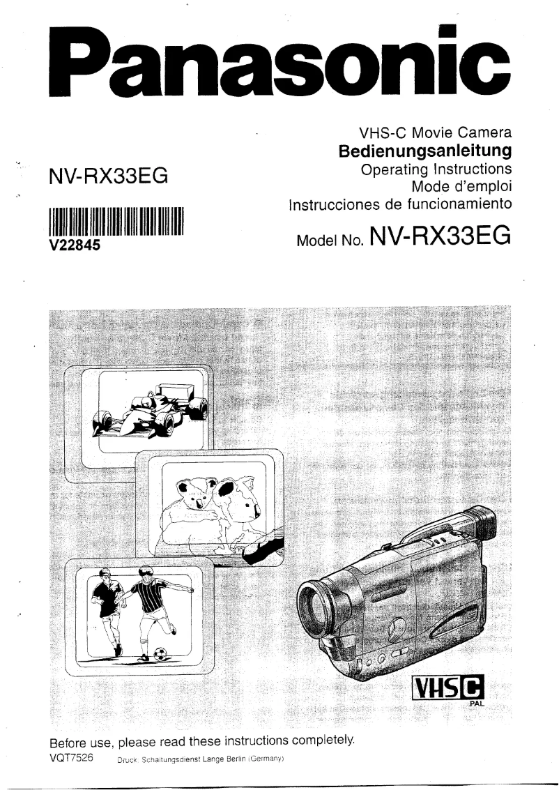 Page 1 of the manual User Manual Panasonic NV-RX33