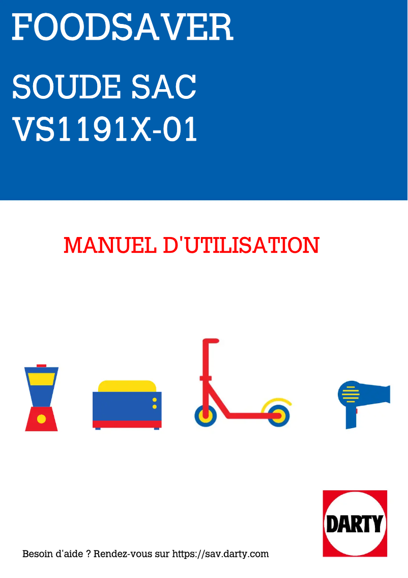 Page 1 of the manual User Manual FoodSaver VS1191X