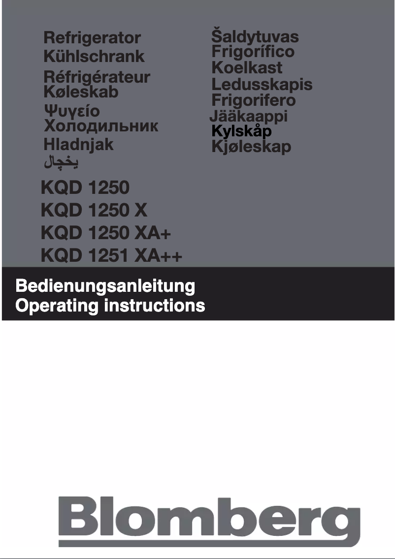 First page image of the manual for KQD1250