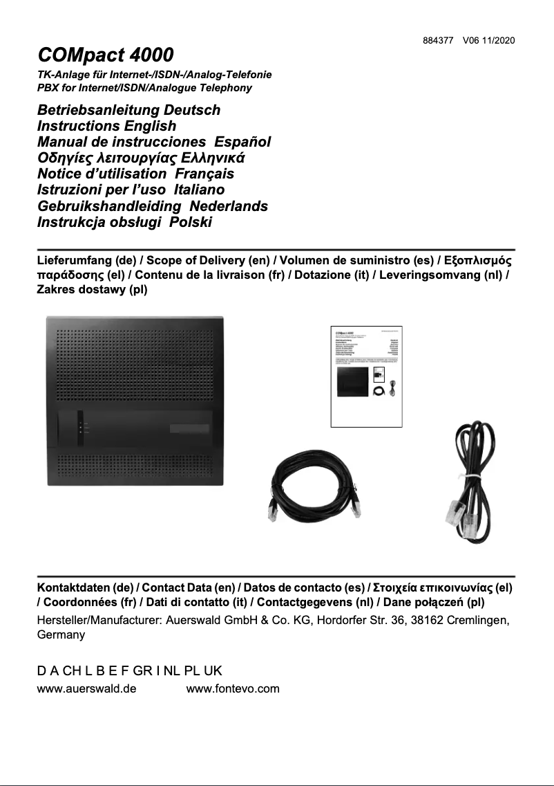 First page image of the manual for COMpact 4000