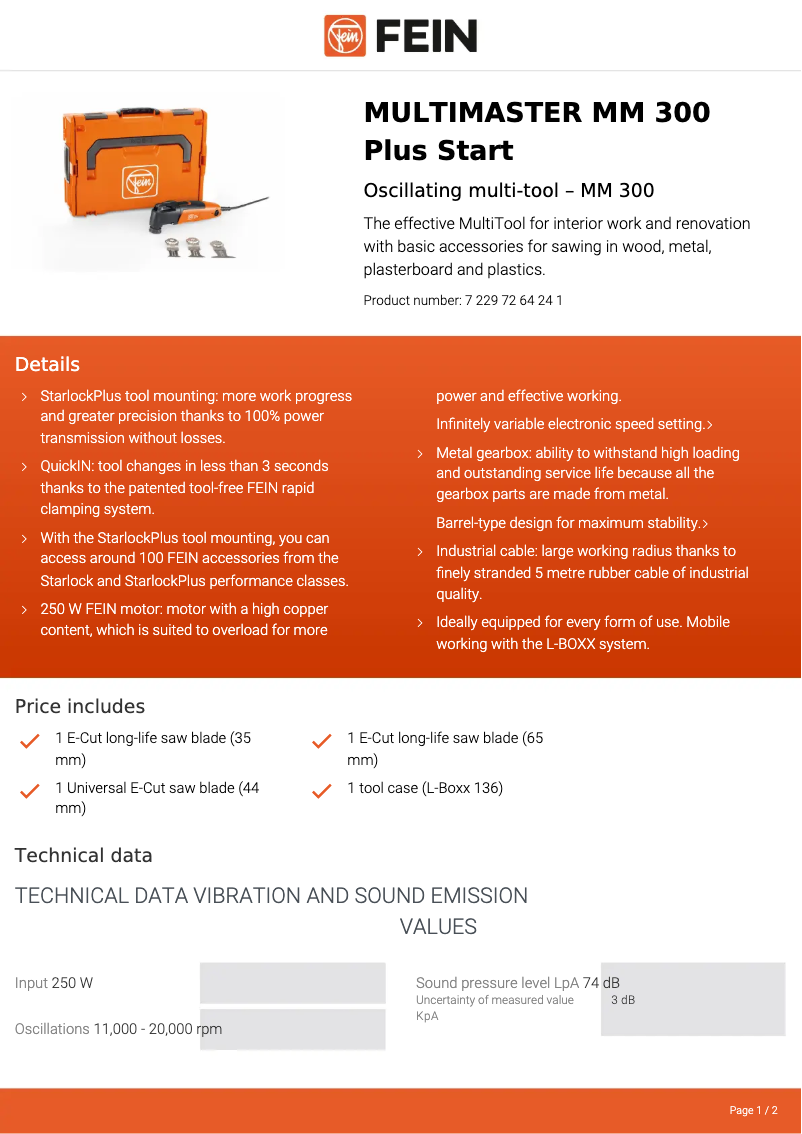 First page image of the manual for Multimaster MM 300 Plus Start