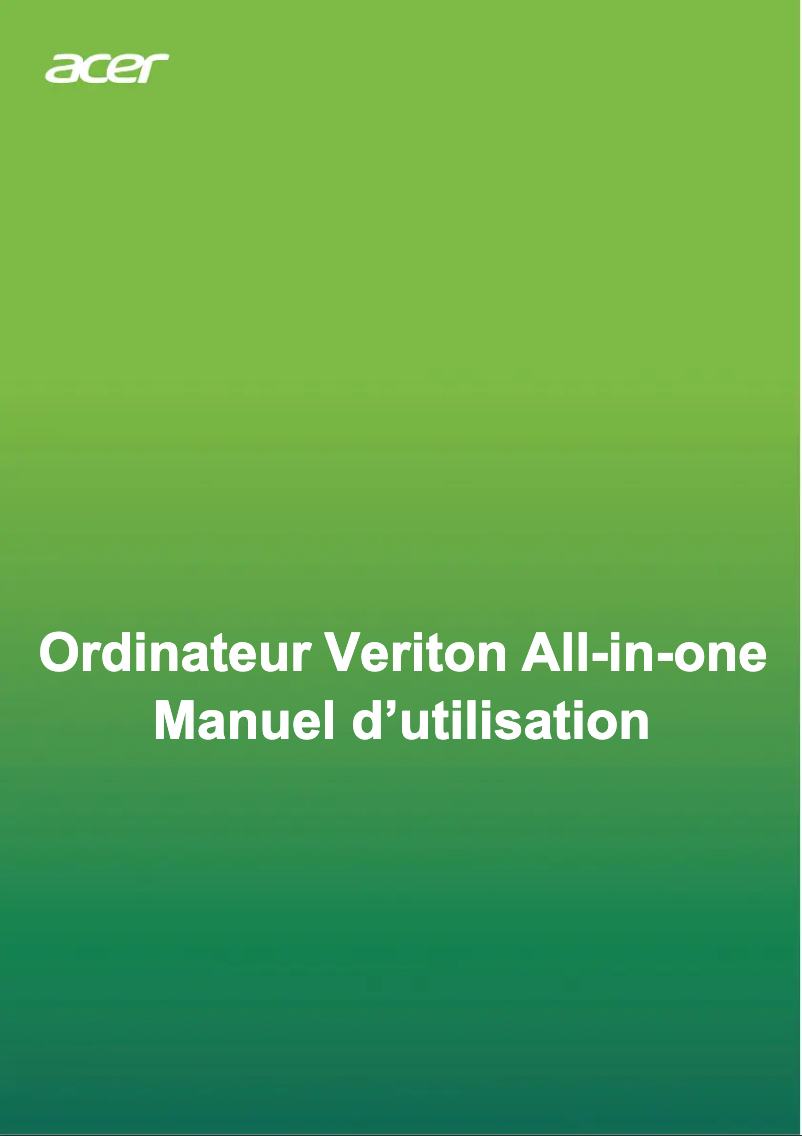 First page image of the manual for Veriton A620