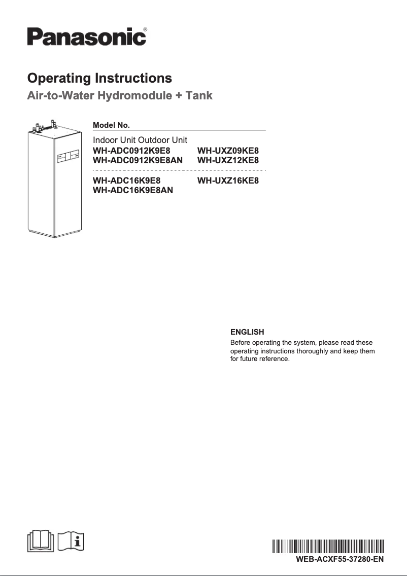 Page 1 of the manual User Manual Panasonic WH-UXZ12KE8