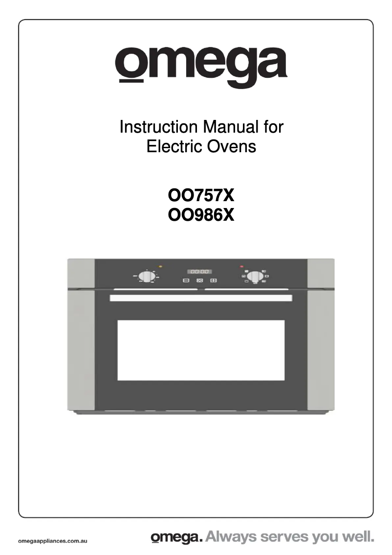 First page image of the manual for OO986X