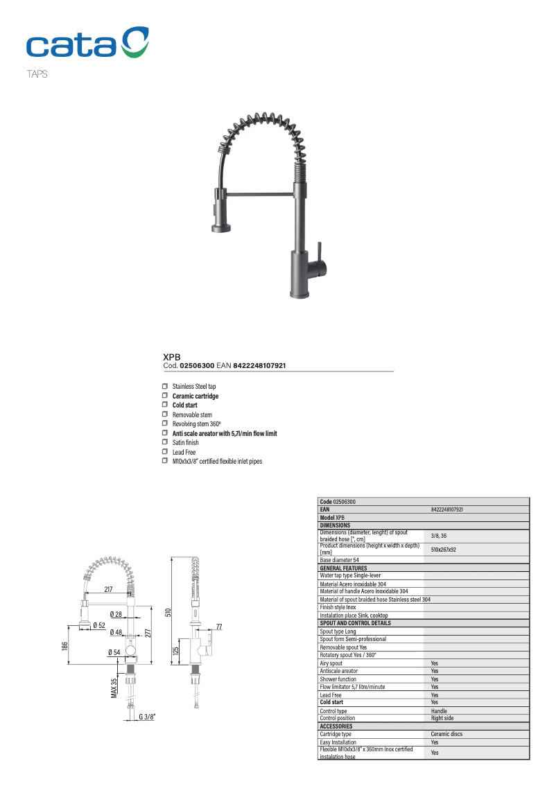 First page image of the manual for XPB