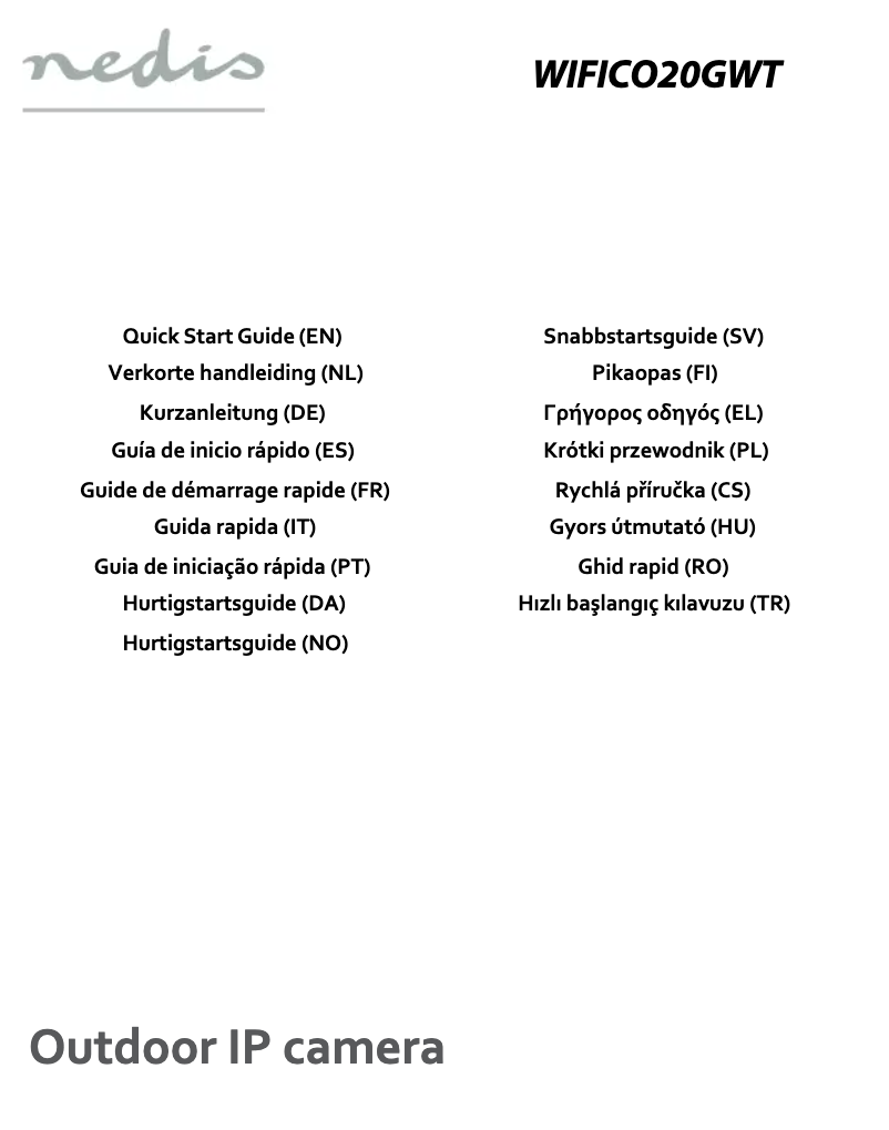 Page 1 of the manual User Manual Nedis WIFICO20GWT
