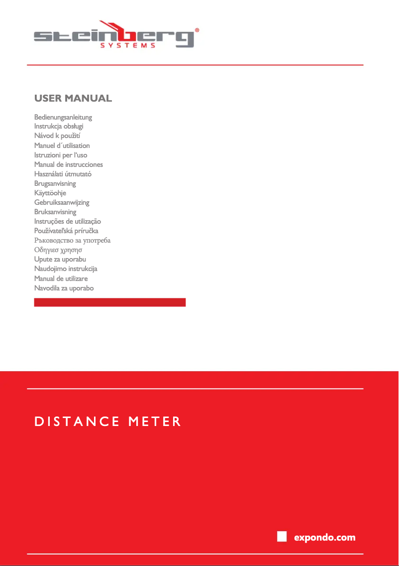 Page 1 of the manual User Manual Steinberg SBS-LDM-110