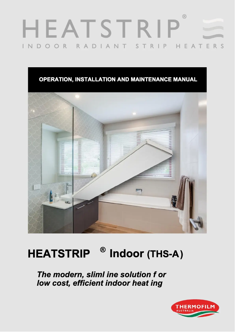 Page 1 of the manual User Manual Heatstrip THS1800A