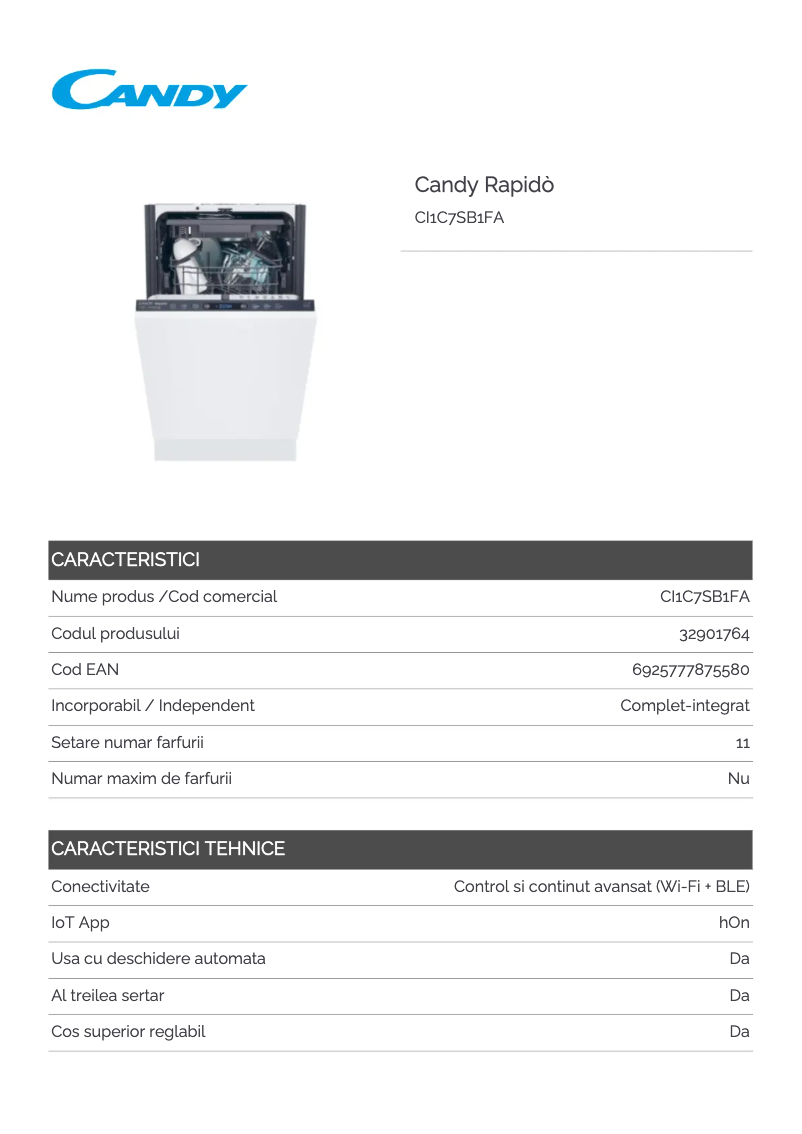 First page image of the manual for CI1C7SB1FA