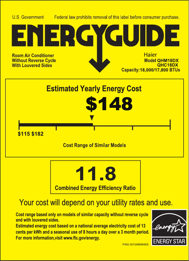 Page 1 of the manual Energy Label Haier QHM18