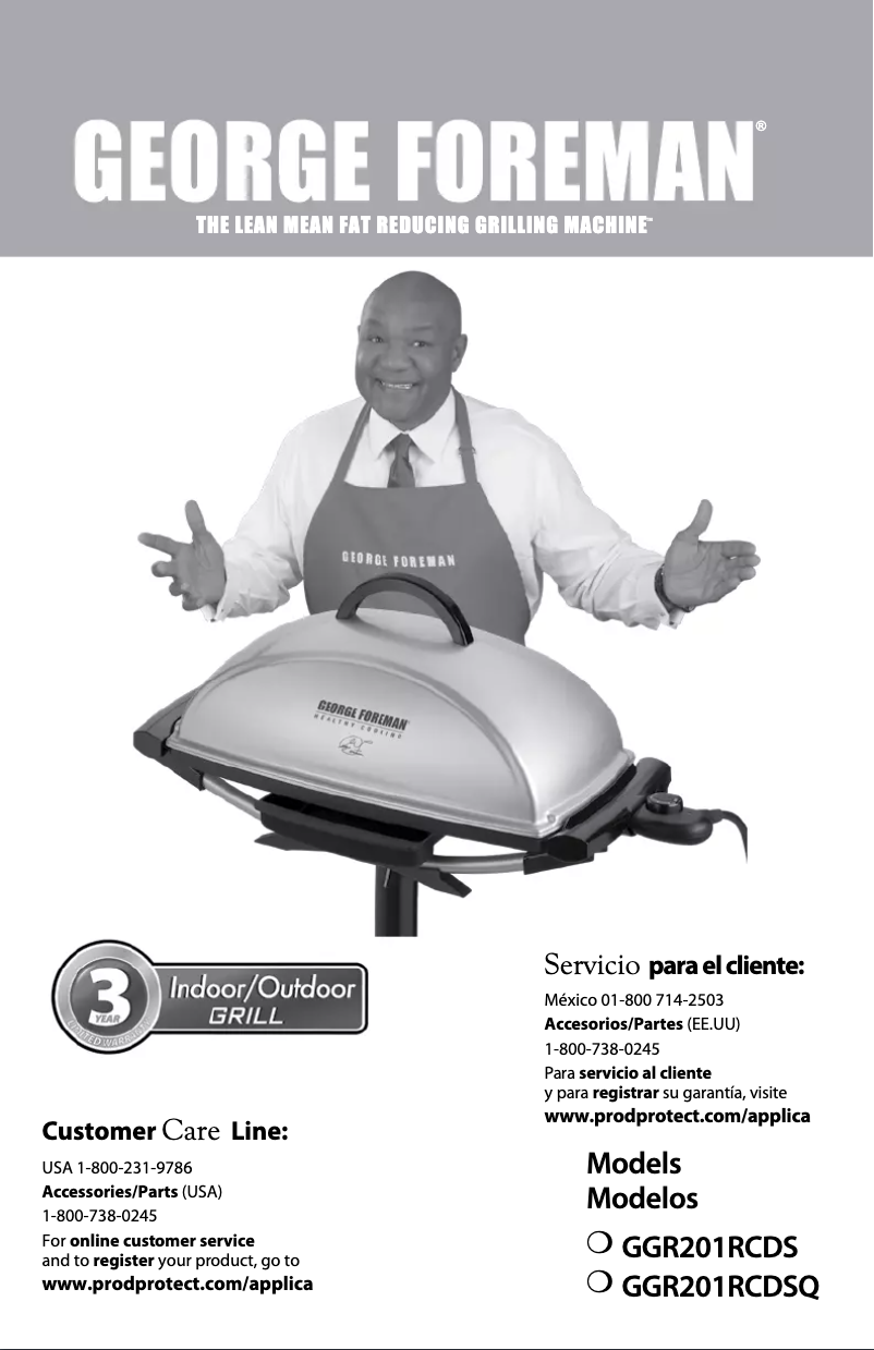 Page 1 of the manual User Manual George Foreman GGR201RCDSQ