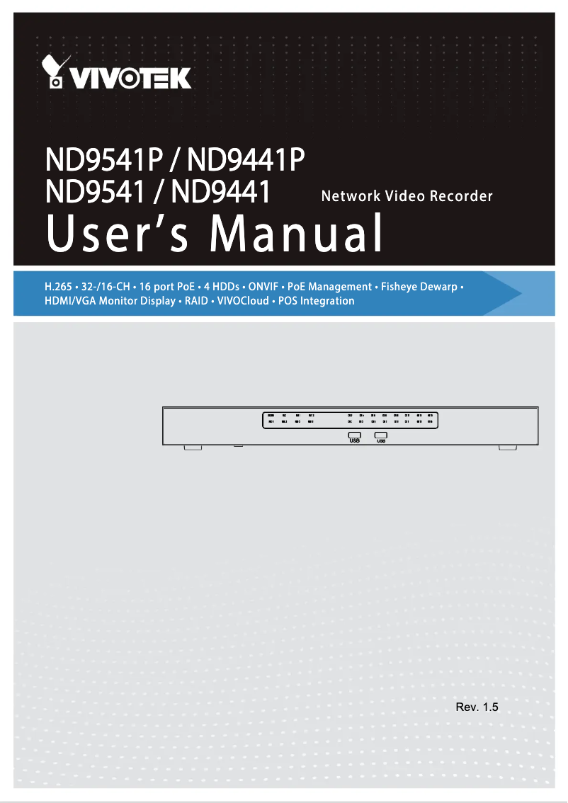 First page image of the manual for ND9541